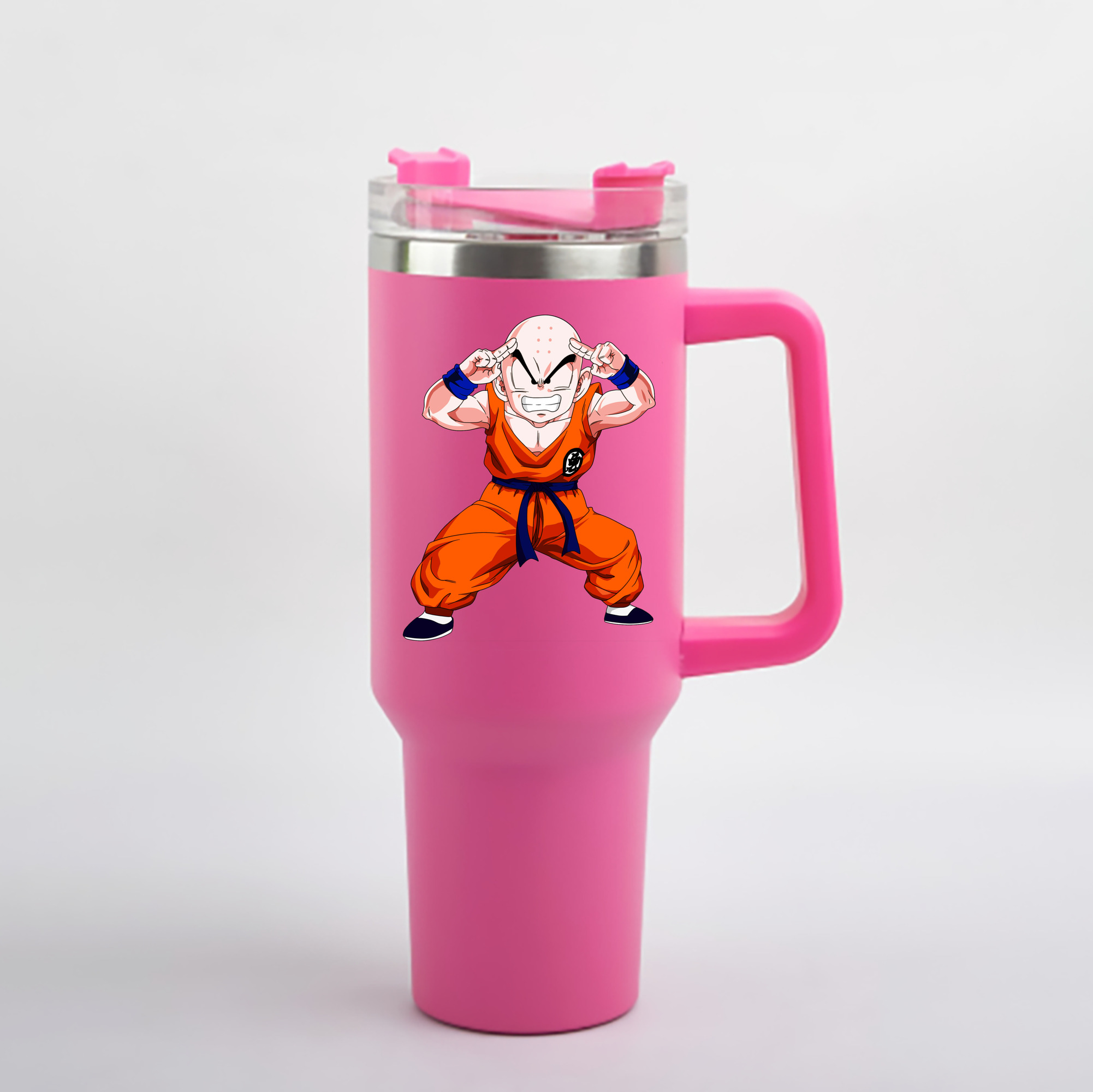 （画像用） ドラゴンボール クリリン DRAGON BALL krillin 1200mL車用タンブラー - クリスタルステッカー（プラスチックストロー付き）